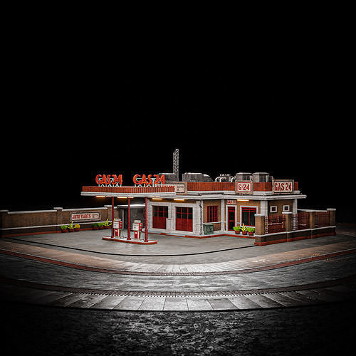 URBAN BUILDING OLD HORROR 11 Low-poly 3D model 4