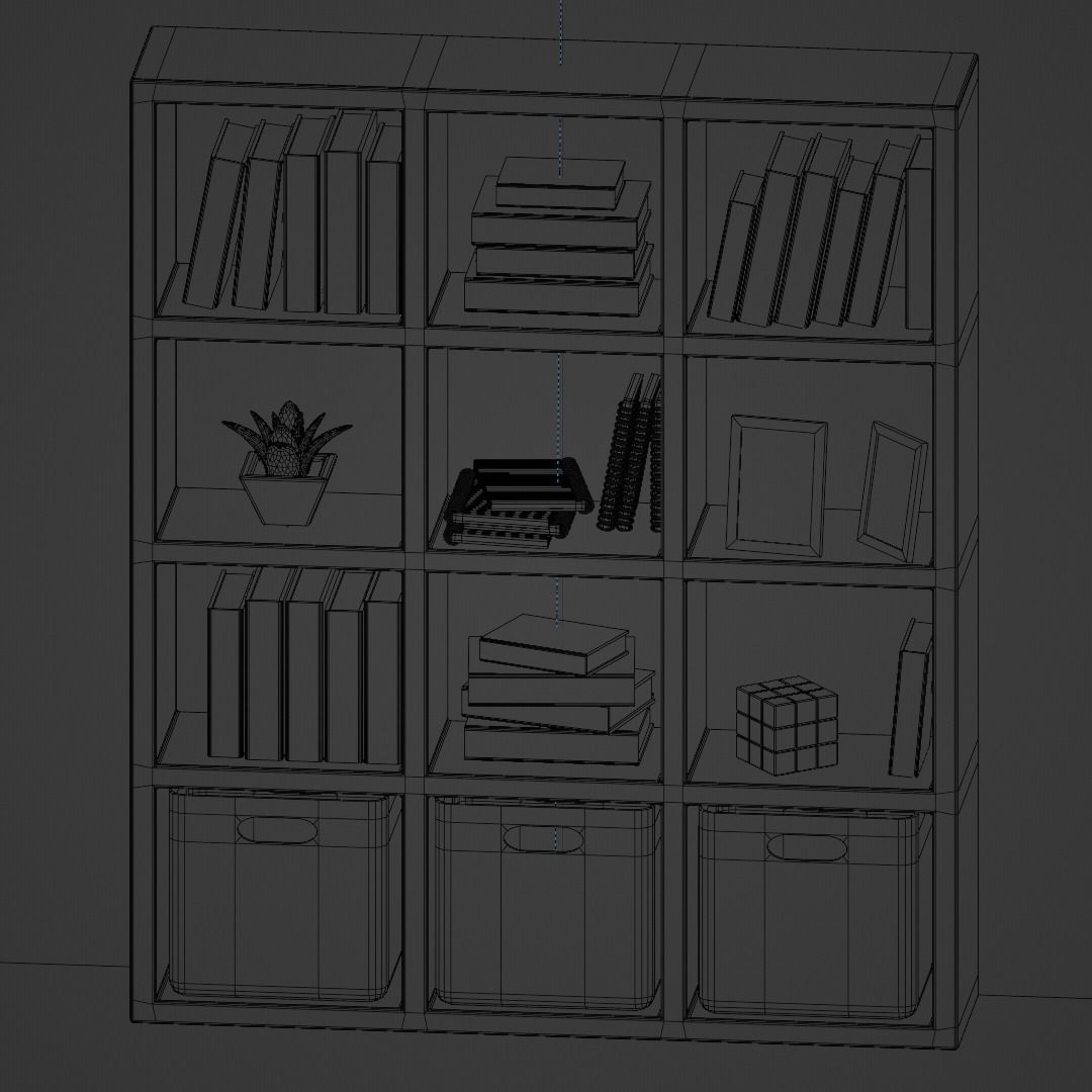 Simple Bookshelf 3D model_4