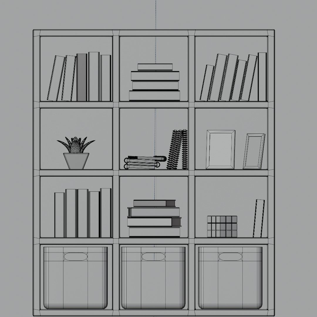 Simple Bookshelf 3D model_5