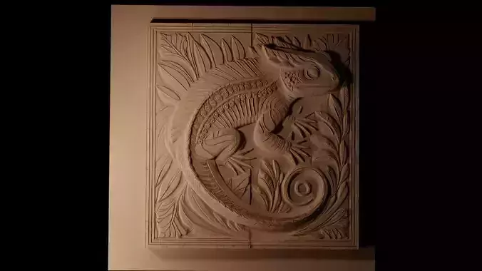 Salamander CNC 3d Print High Relief Sand Casting 3D print model