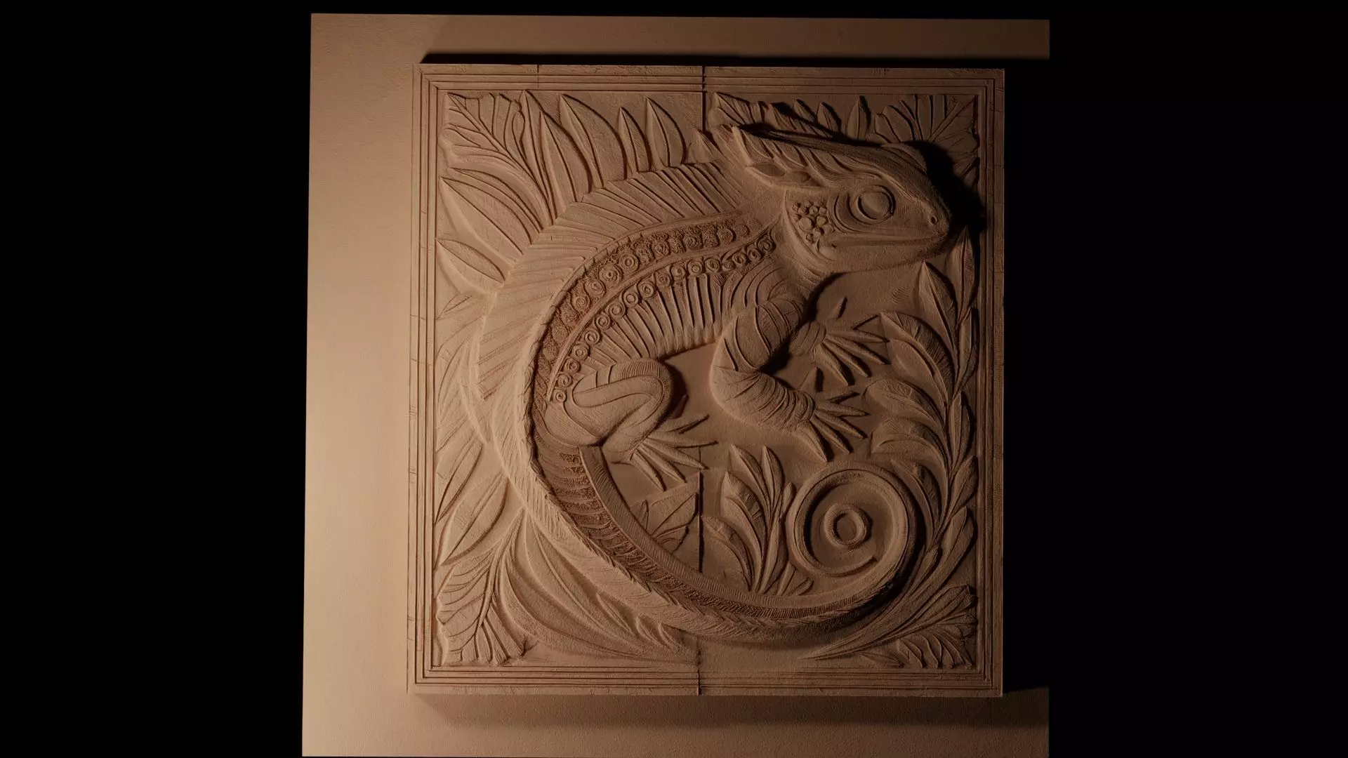 Salamander CNC 3d Print High Relief Sand Casting 3D print model_0