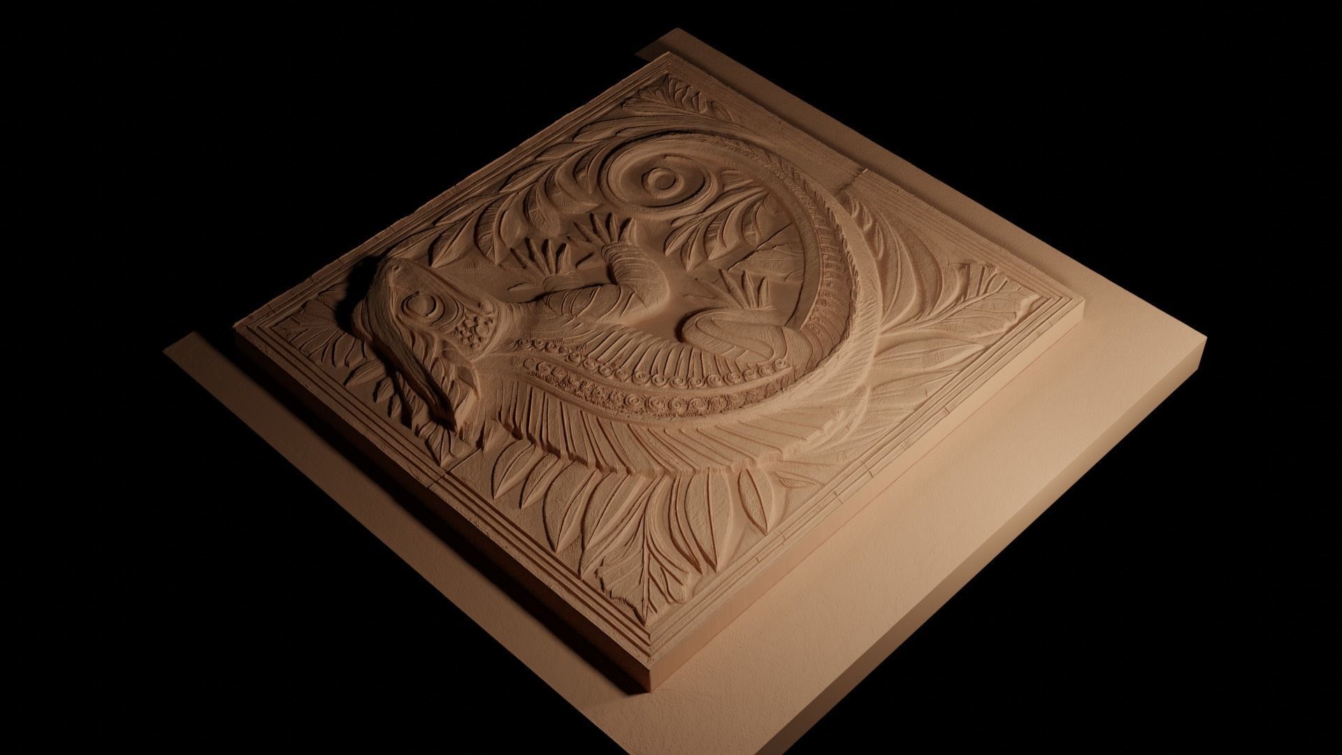 Salamander CNC 3d Print High Relief Sand Casting 3D print model_4