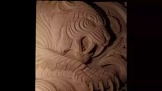 Saber-toothed Tiger CNC 3d Print High Relief Sand Casting