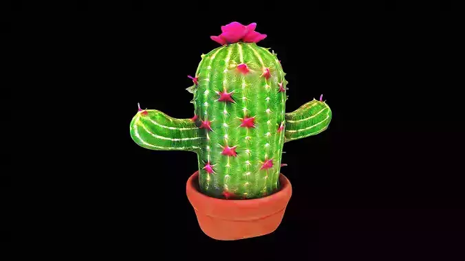 stylized cactus in a pot
