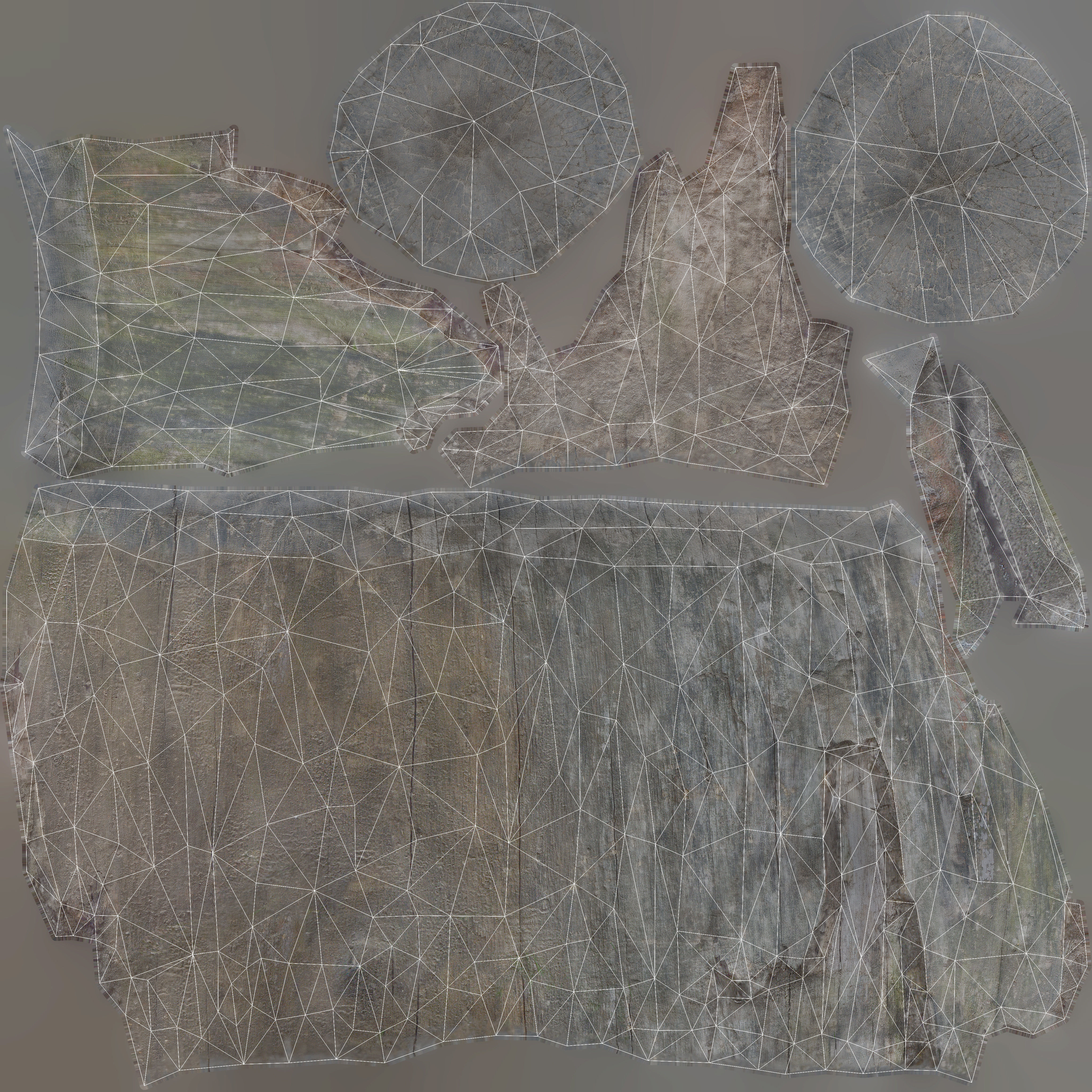 Tree Logs Low-poly 3D model_10