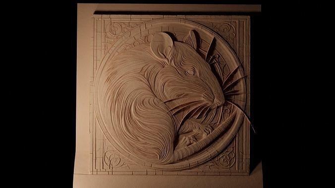 Rat CNC 3d Print High Relief Sand Casting 3D print model