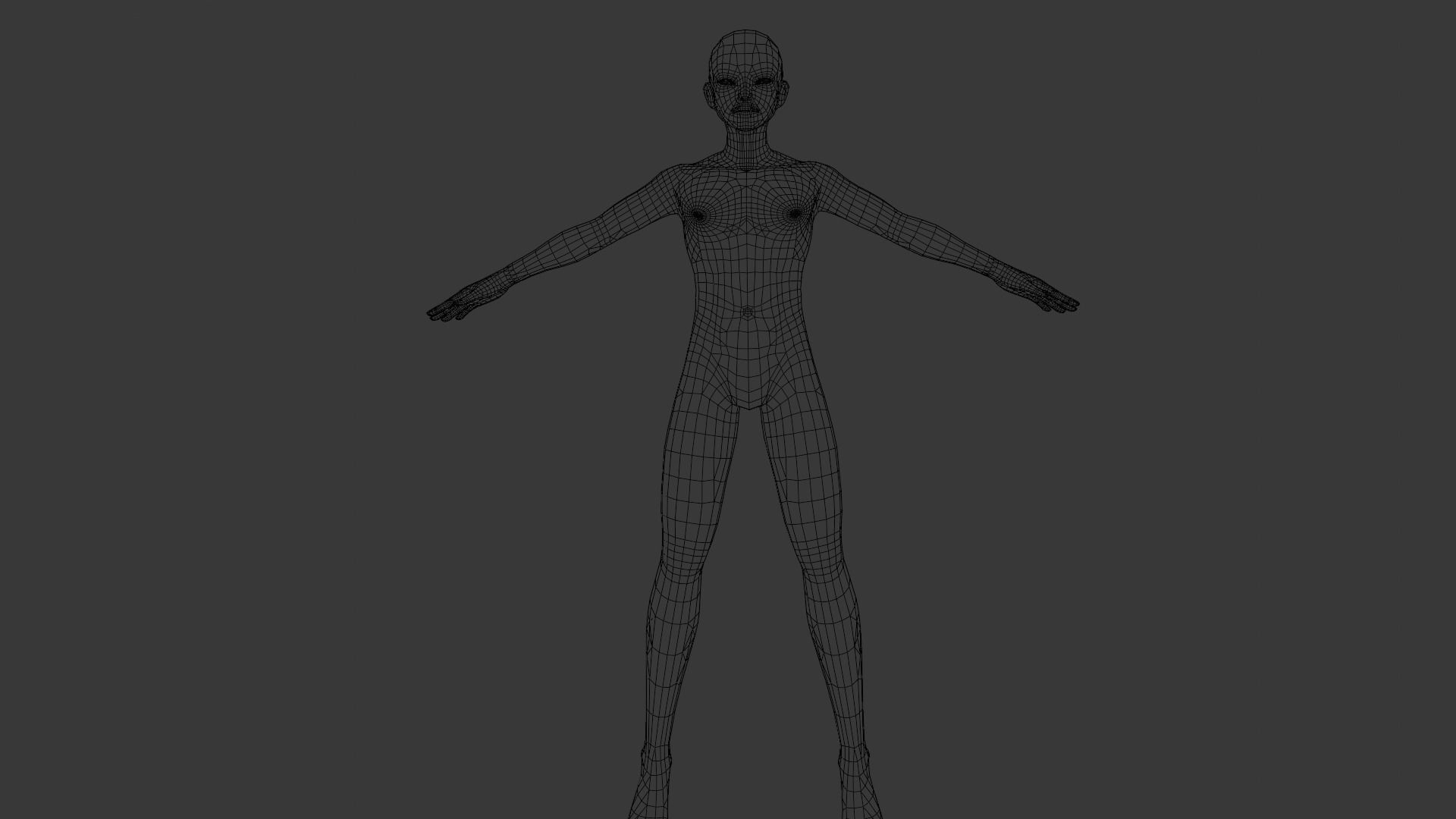 Female Body Base 3D Model Low-poly 3D model_9