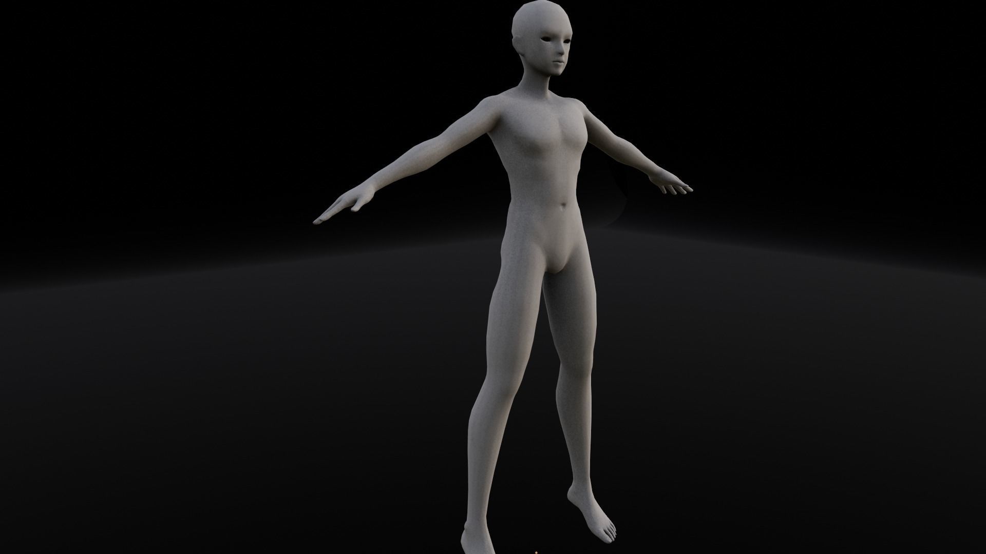 Female Body Base 3D Model Low-poly 3D model_10