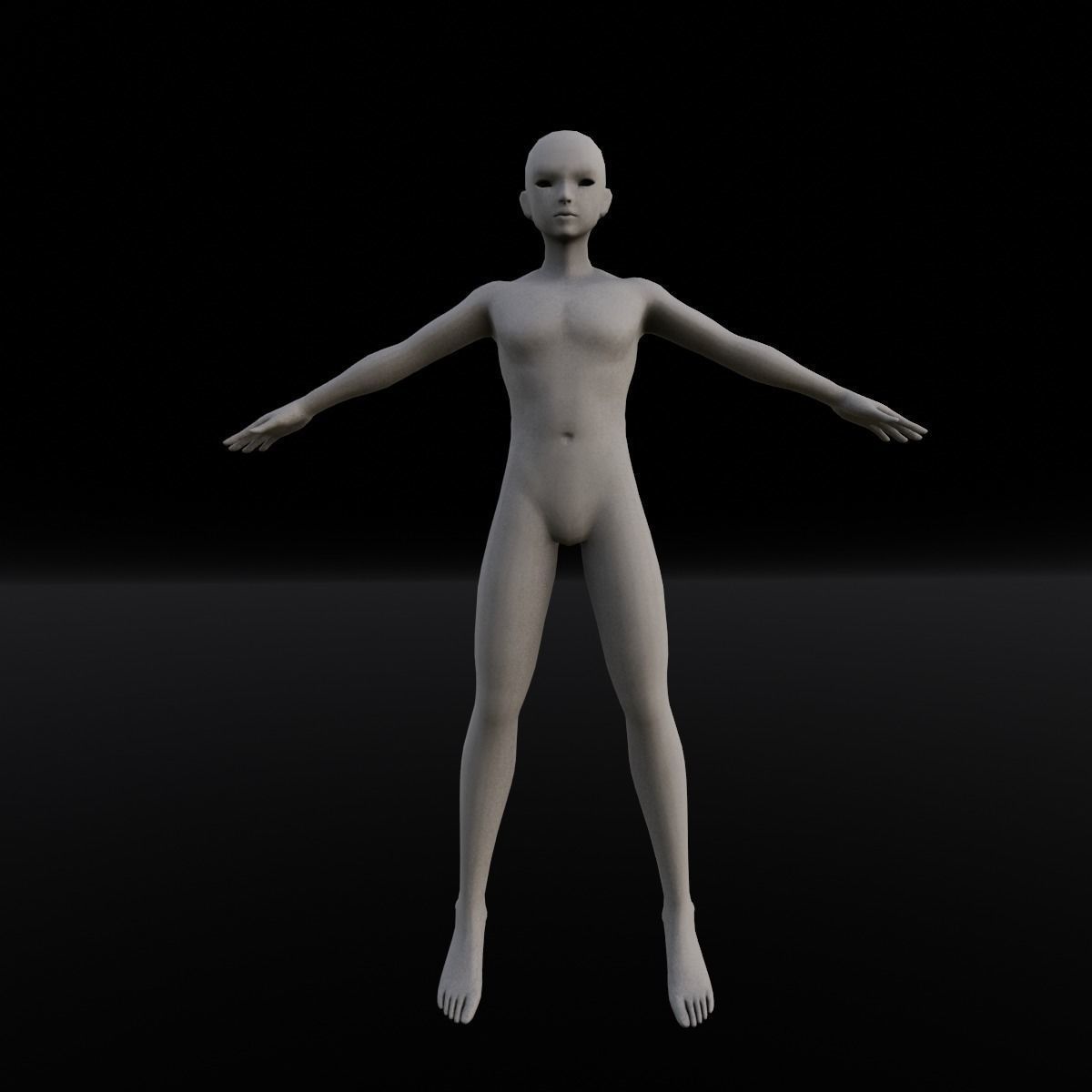 Female Body Base 3D Model Low-poly 3D model_6