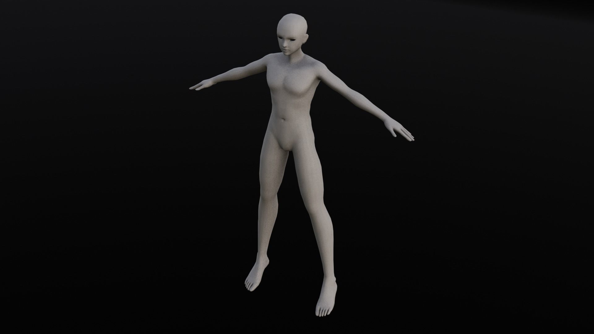 Female Body Base 3D Model Low-poly 3D model_11