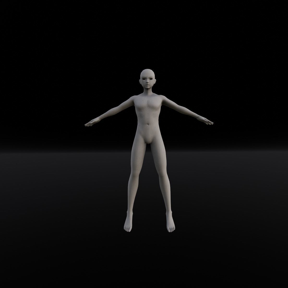 Female Body Base 3D Model Low-poly 3D model_5