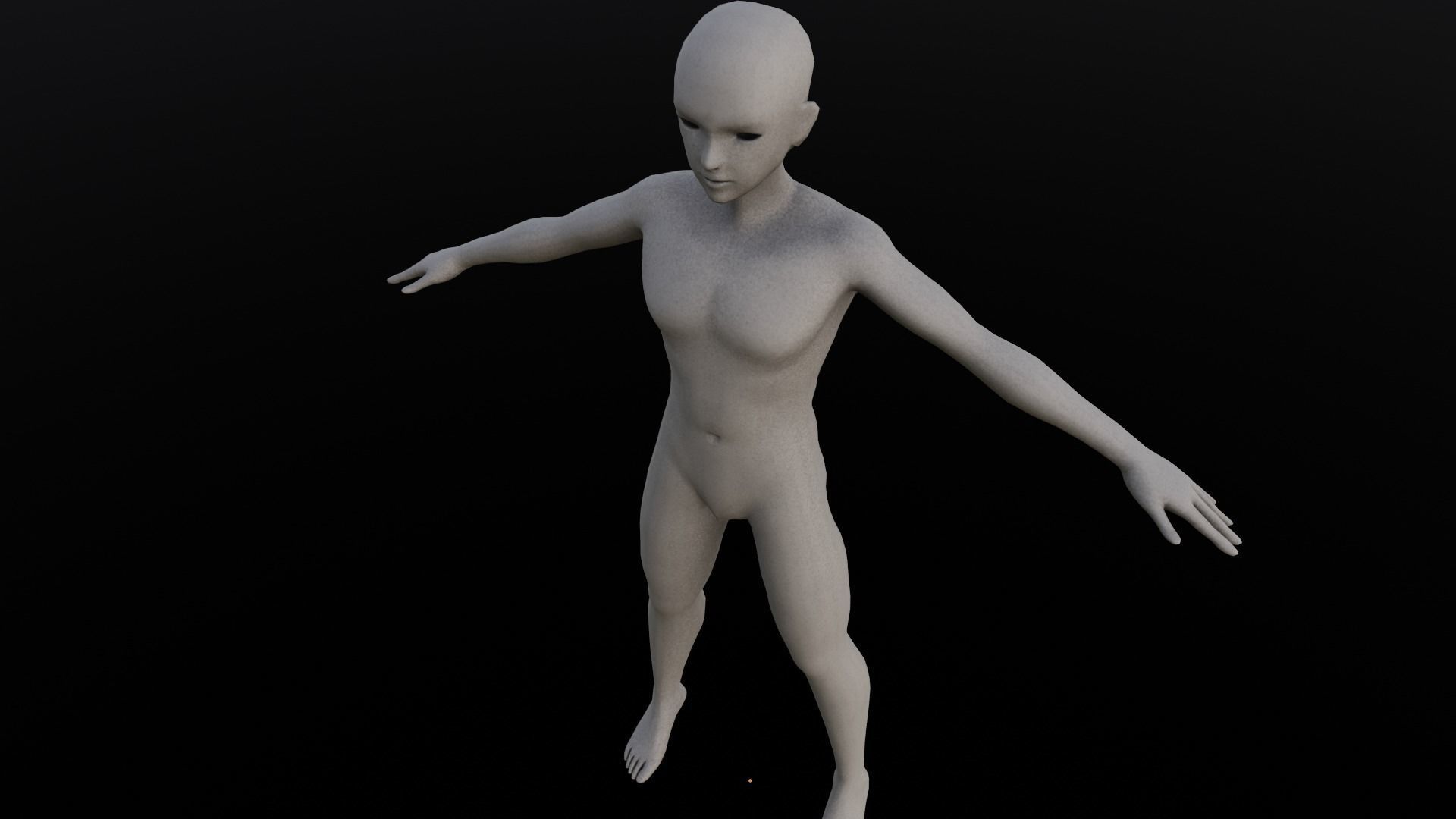 Female Body Base 3D Model Low-poly 3D model_1