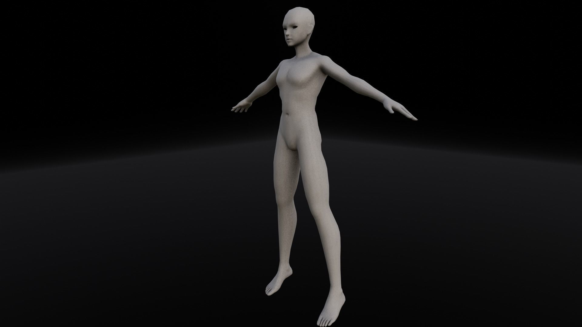 Female Body Base 3D Model Low-poly 3D model_3