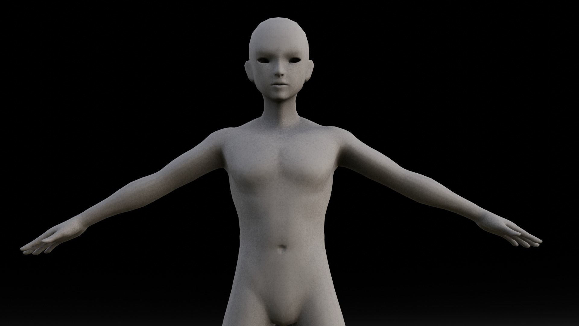 Female Body Base 3D Model Low-poly 3D model_12