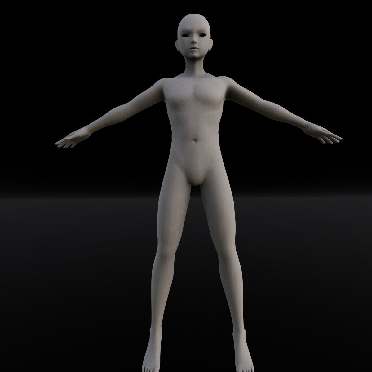 Female Body Base 3D Model Low-poly 3D model_7