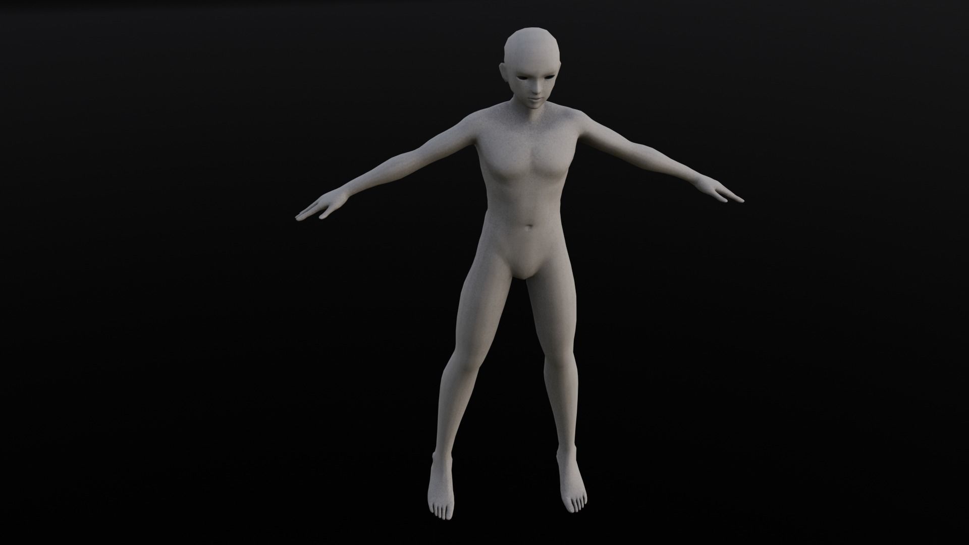 Female Body Base 3D Model Low-poly 3D model_14