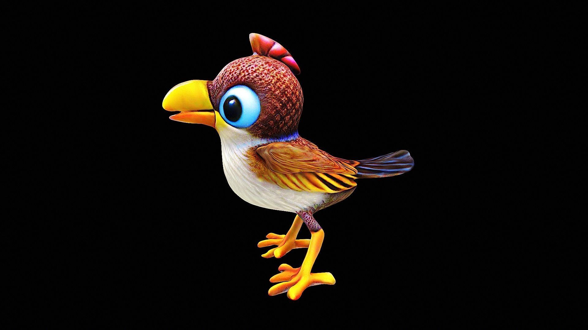 cartoon bird 3D model_5