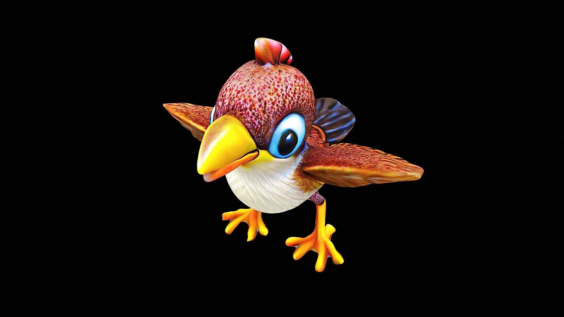 cartoon bird 3D model_8