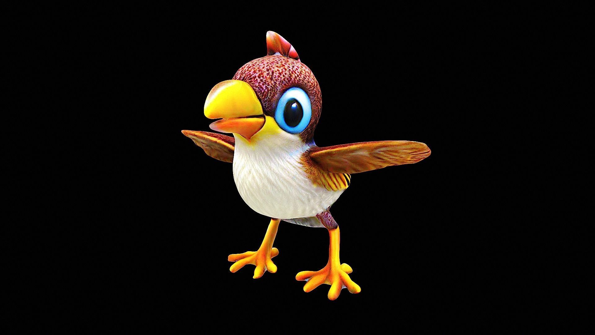 cartoon bird 3D model_6