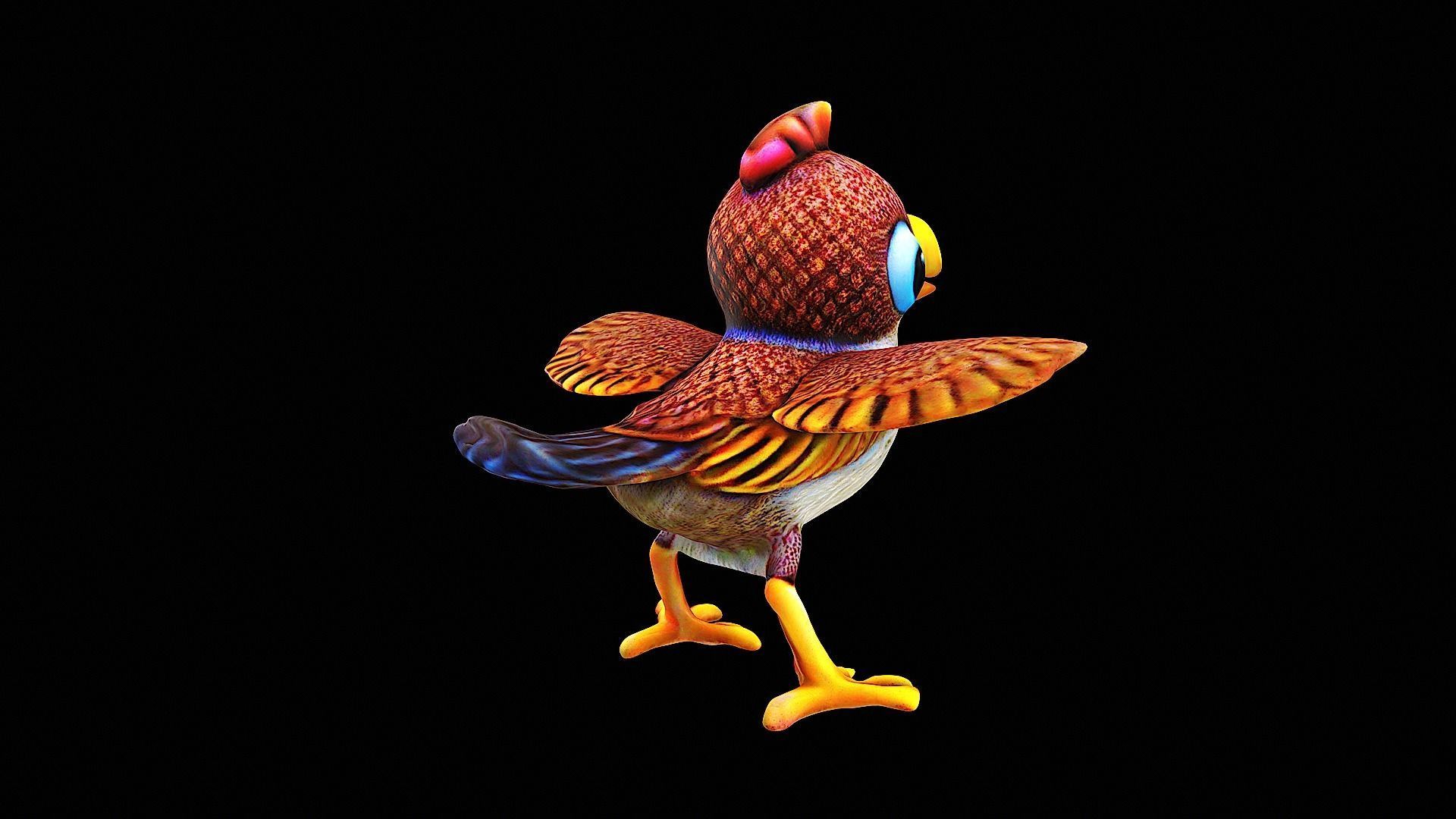 cartoon bird 3D model_2