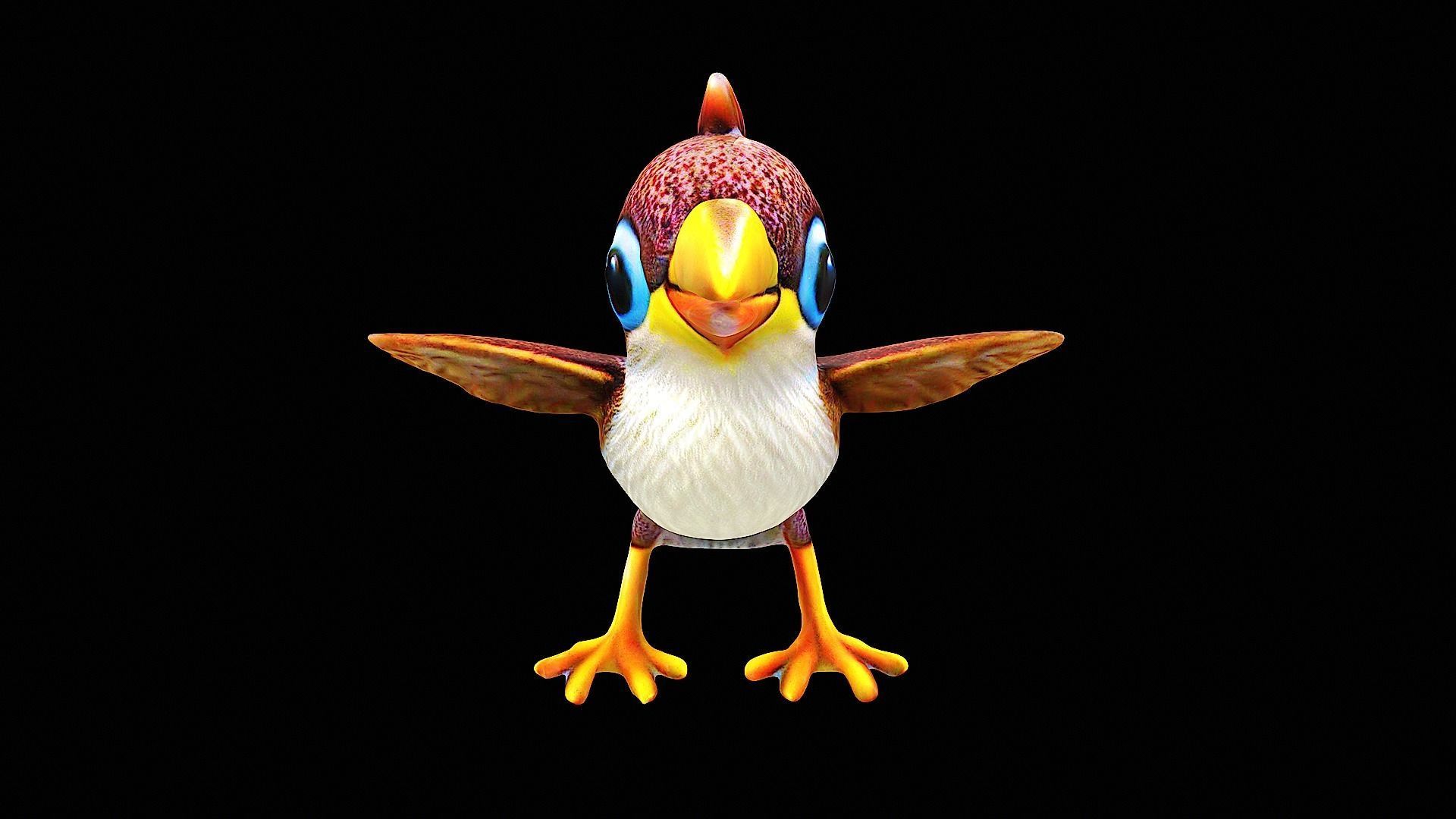 cartoon bird 3D model_7