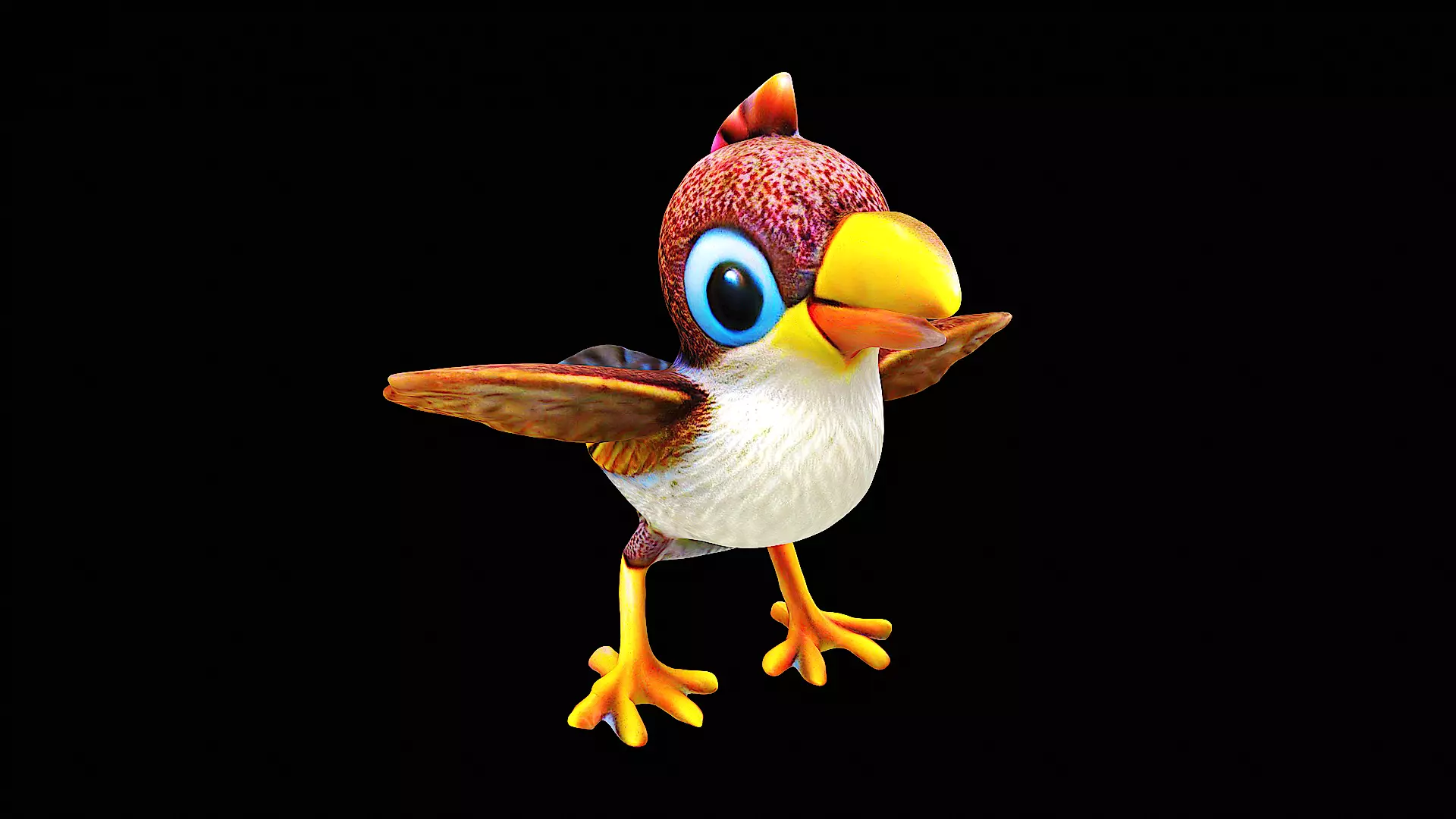 cartoon bird 3D model_0