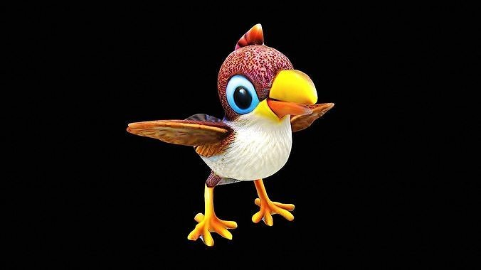 cartoon bird 3D model