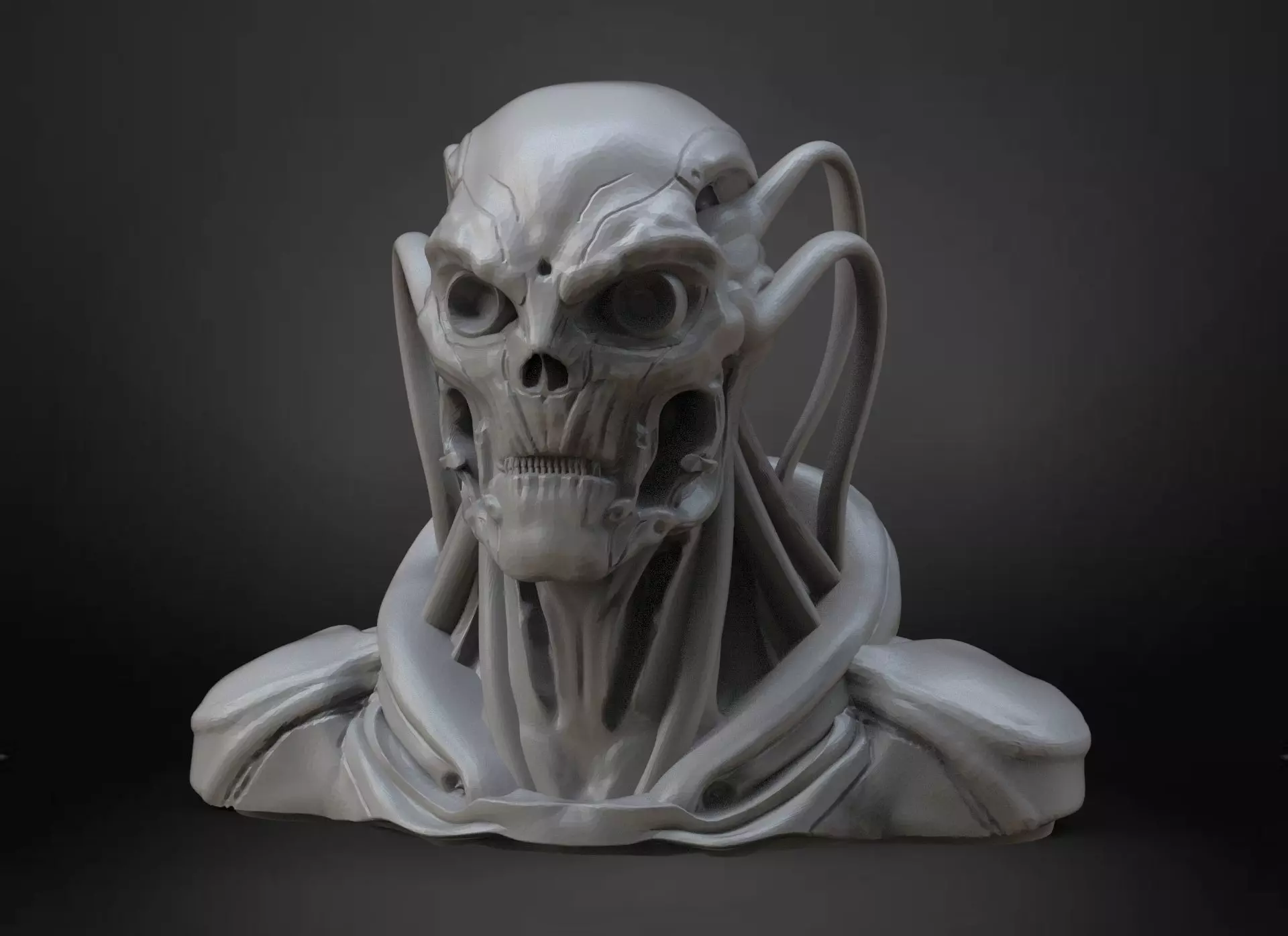 Cyberskull Bust 3D print model_0