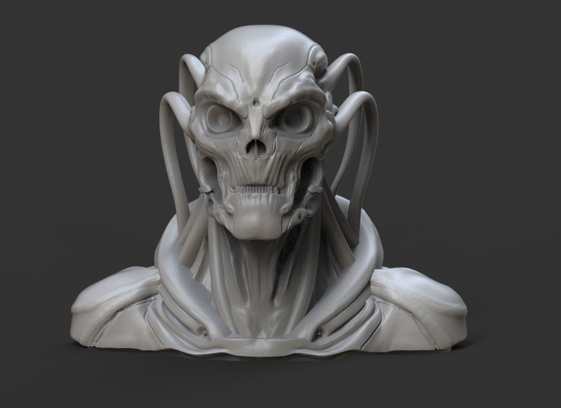 Cyberskull Bust 3D print model_6