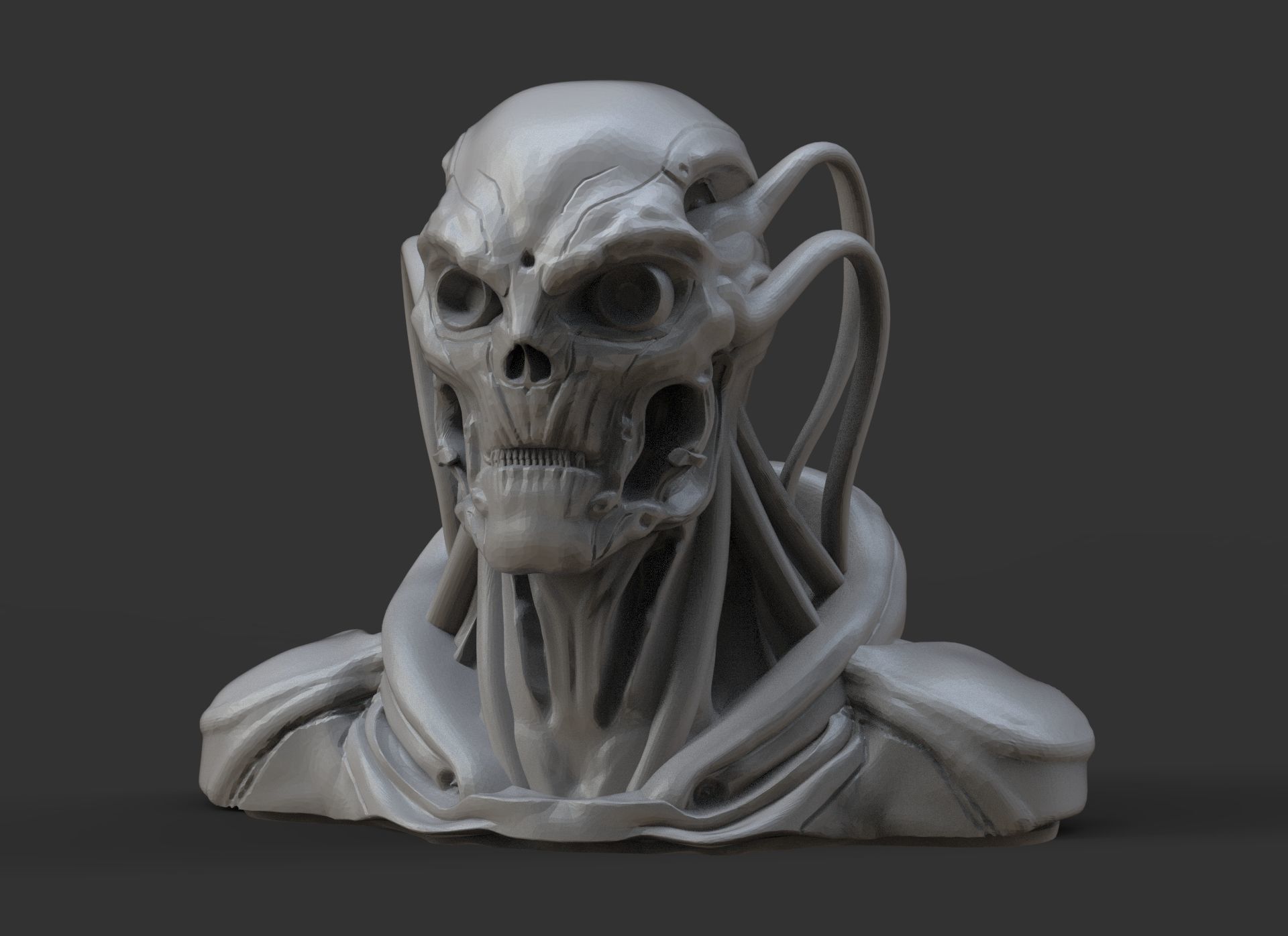 Cyberskull Bust 3D print model_1