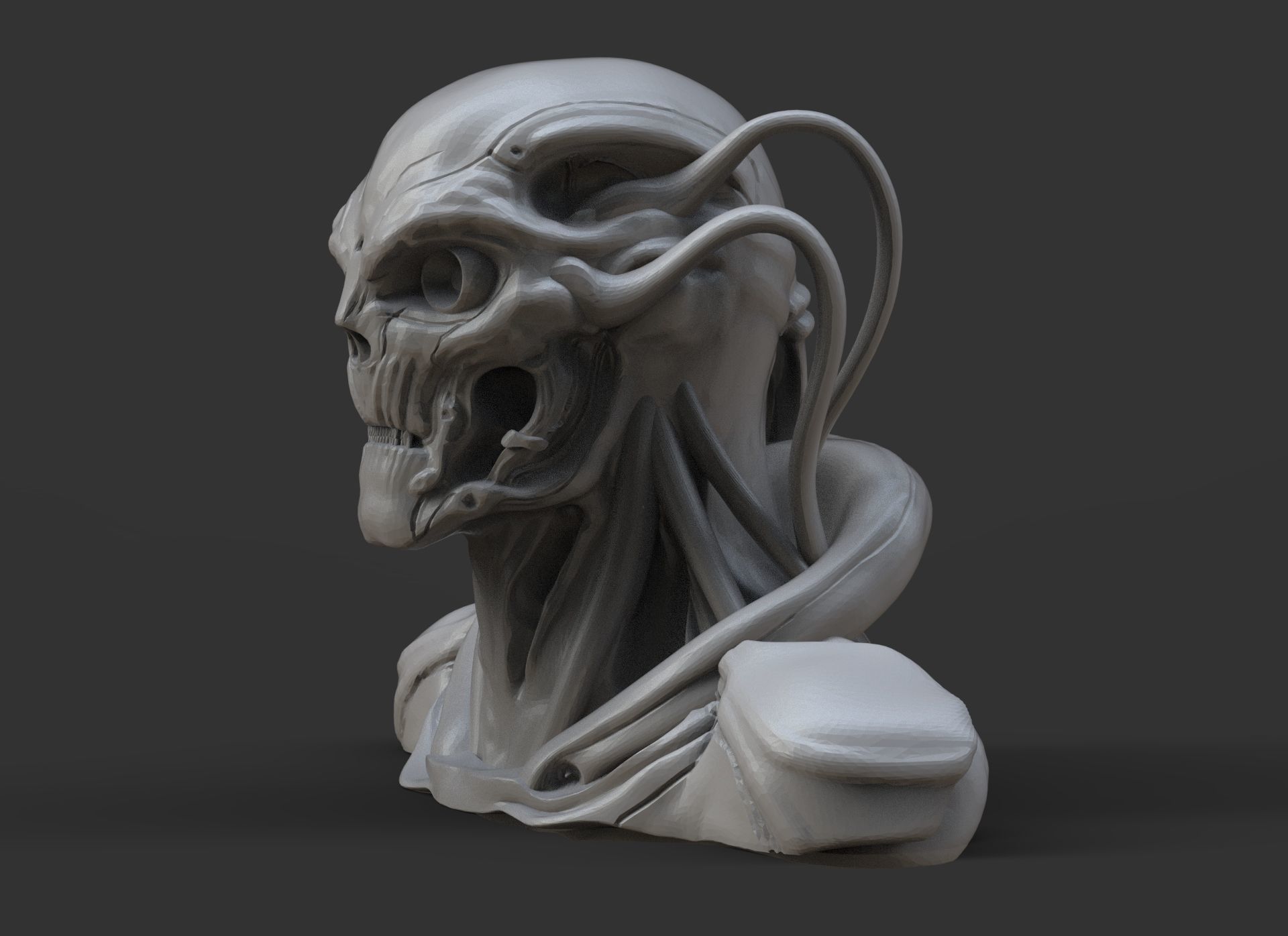 Cyberskull Bust 3D print model_4