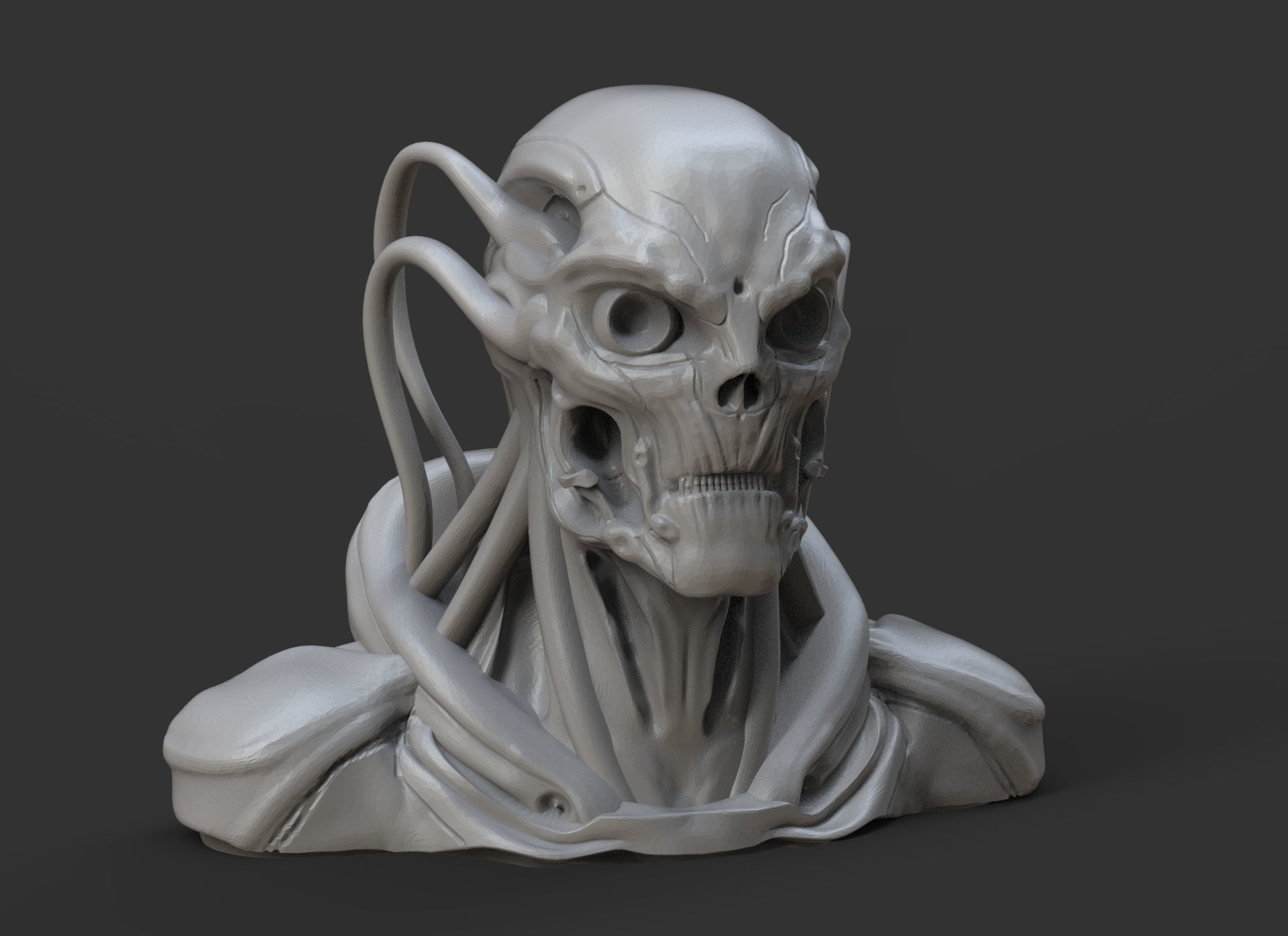 Cyberskull Bust 3D print model_3