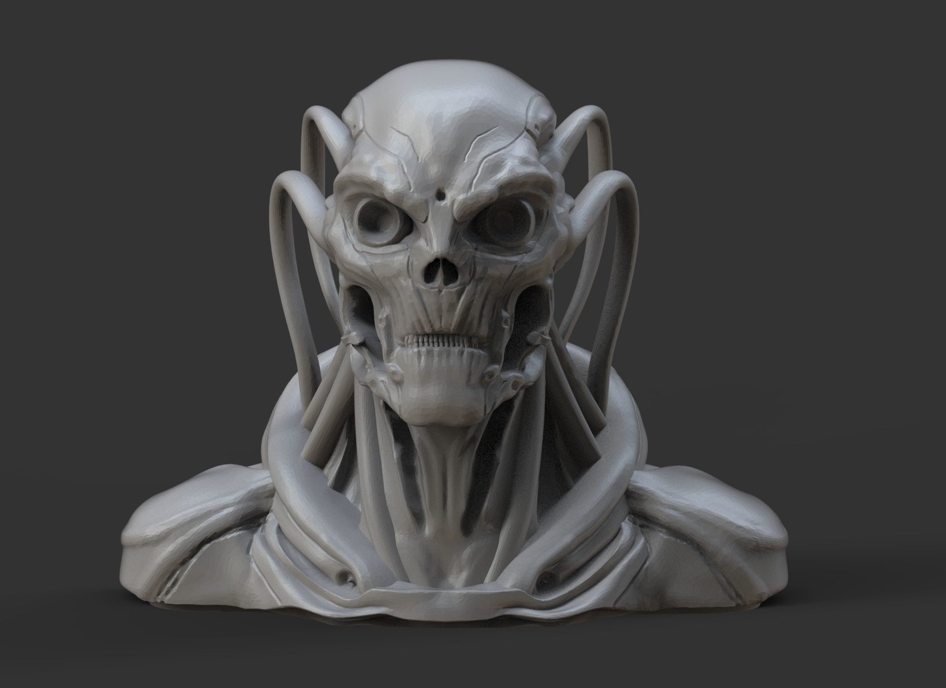 Cyberskull Bust 3D print model_2