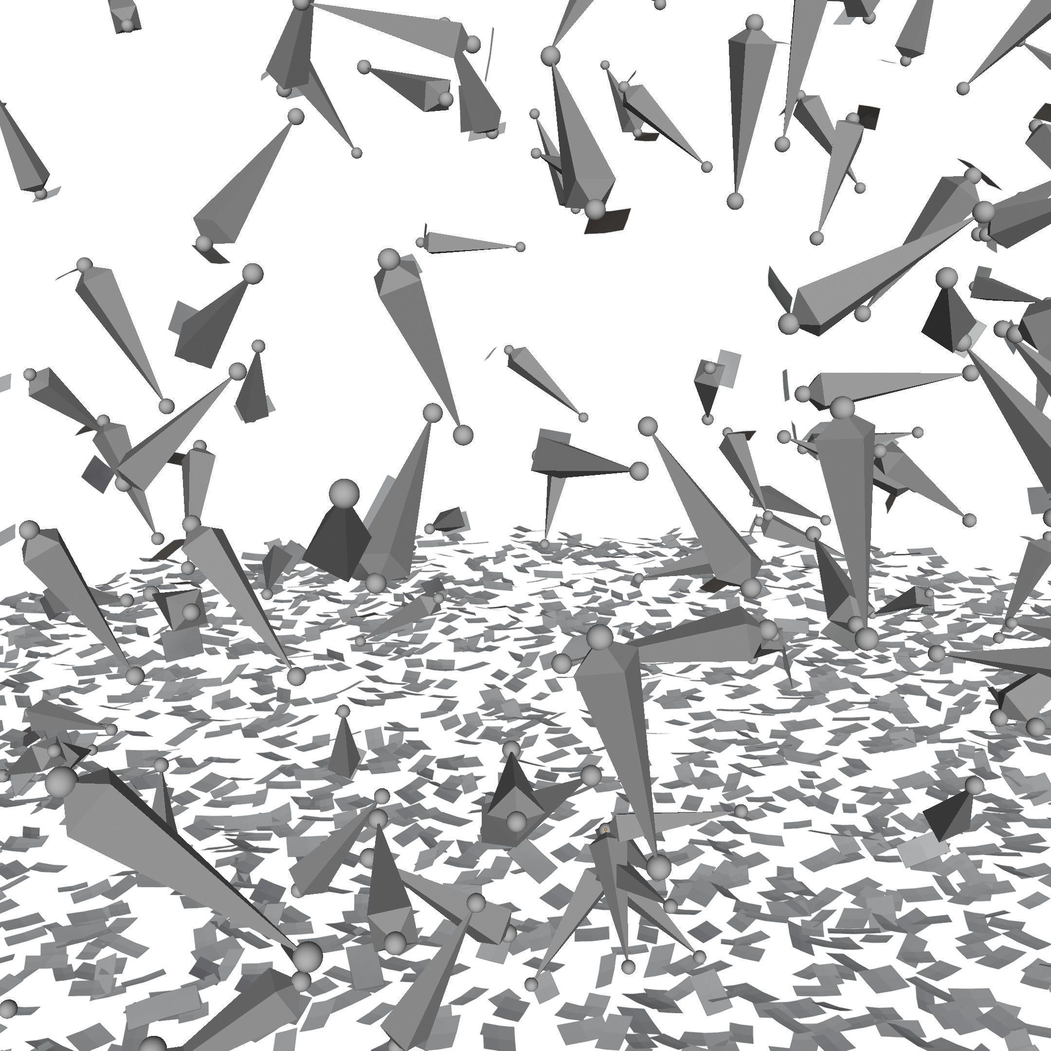 ash leaves falling looping rigged animated Low-poly 3D model Low-poly 3D model_6