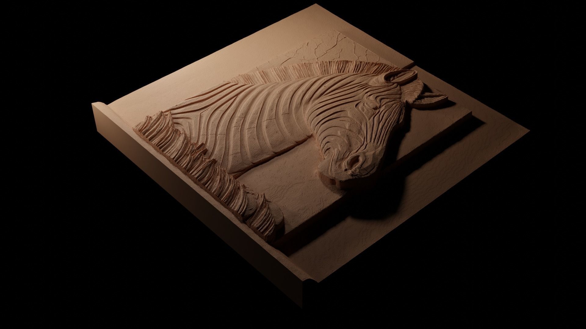 Quagga CNC 3d Print High Relief Sand Casting 3D print model_1