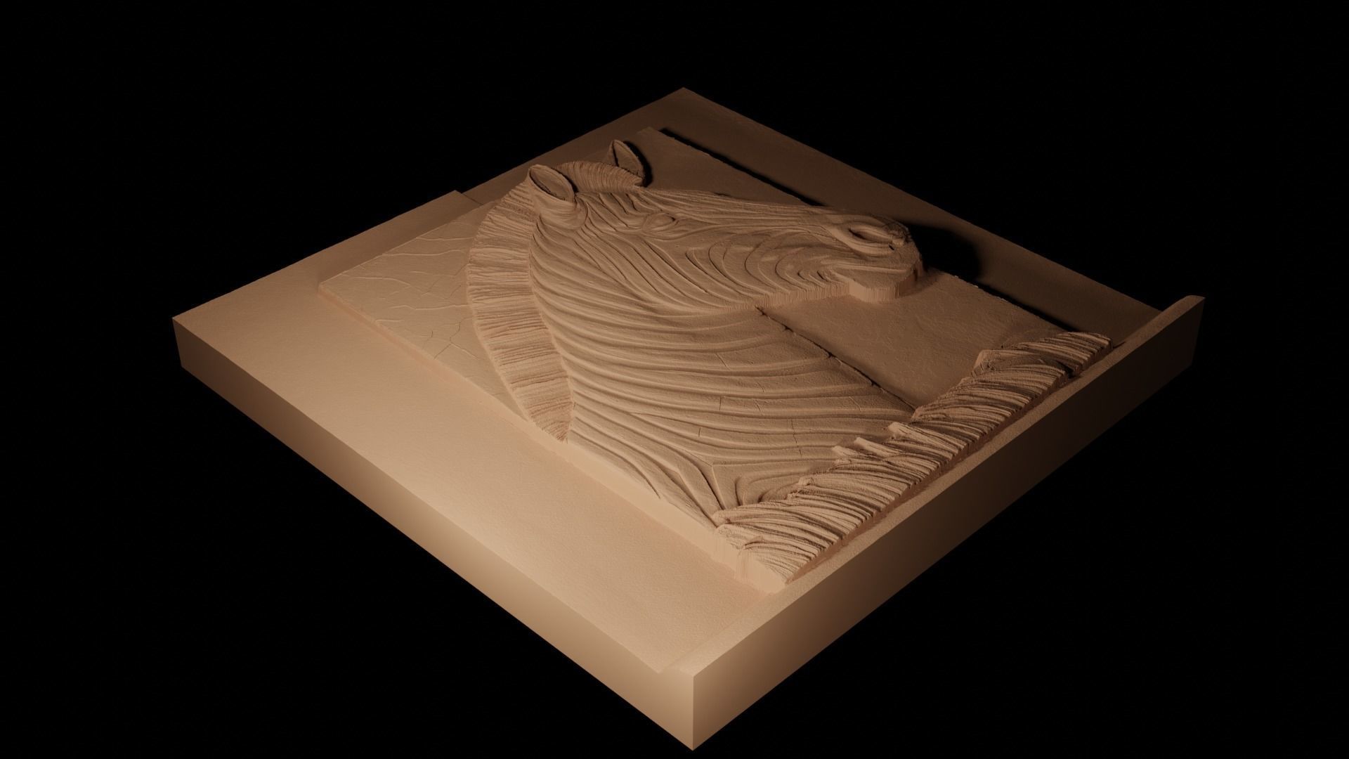 Quagga CNC 3d Print High Relief Sand Casting 3D print model_2