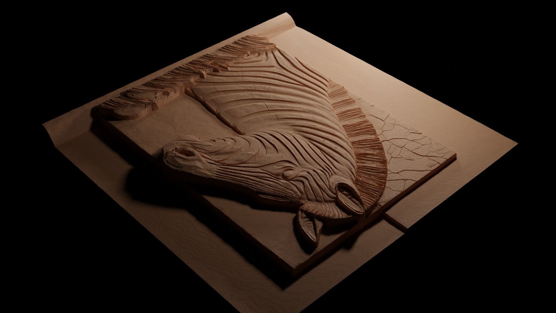 Quagga CNC 3d Print High Relief Sand Casting 3D print model_3