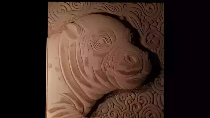 Pygmy Hippo CNC 3d Print High Relief Sand Casting