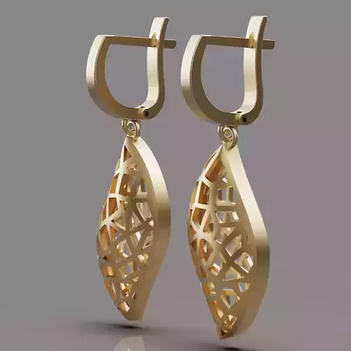 Lux earring silver gold sterling printable jewelry 3D model