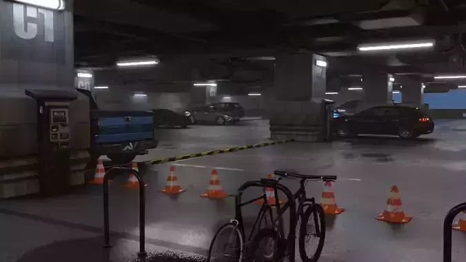 Parking lot - garage scene