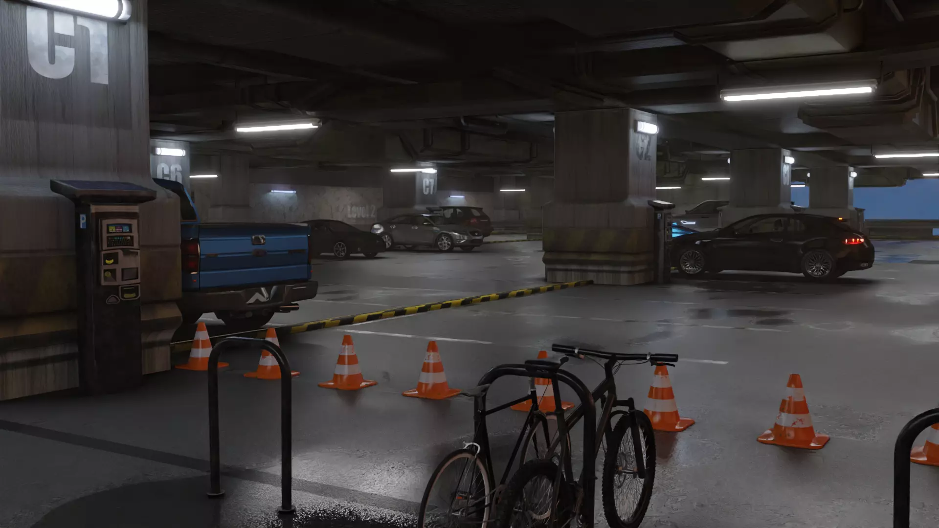 Parking lot - garage scene 3D model