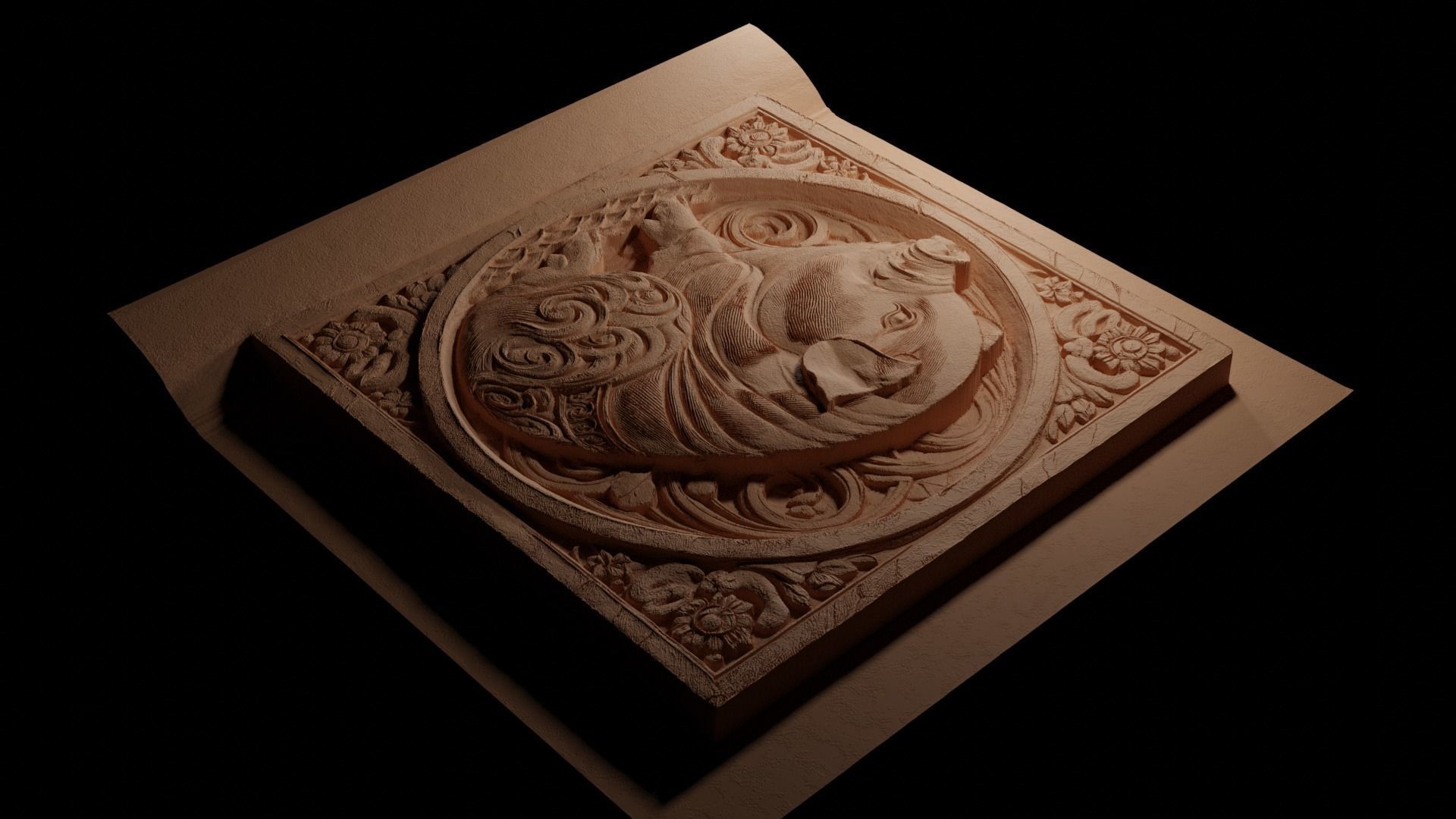 Pot-bellied Pig CNC 3d Print High Relief Sand Casting 3D print model_3