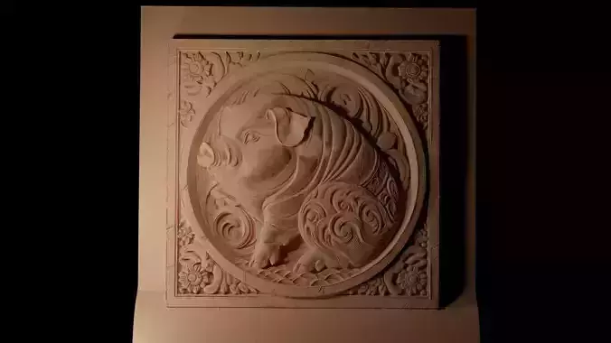 Pot-bellied Pig CNC 3d Print High Relief Sand Casting