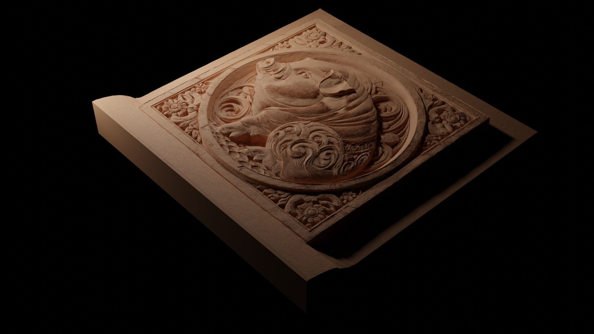 Pot-bellied Pig CNC 3d Print High Relief Sand Casting 3D print model_1