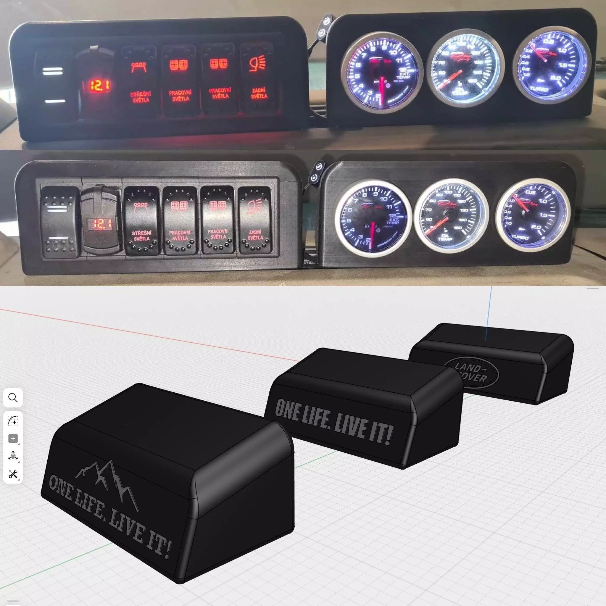 MUD STUFF POD - FOR DASH GAUGES OR SWITCHES ON LAND ROVER 3D Model Collection_0