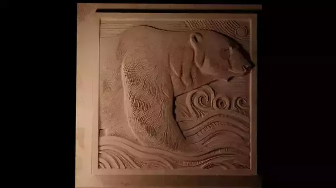 Polar Bear CNC 3d Print High Relief Sand Casting