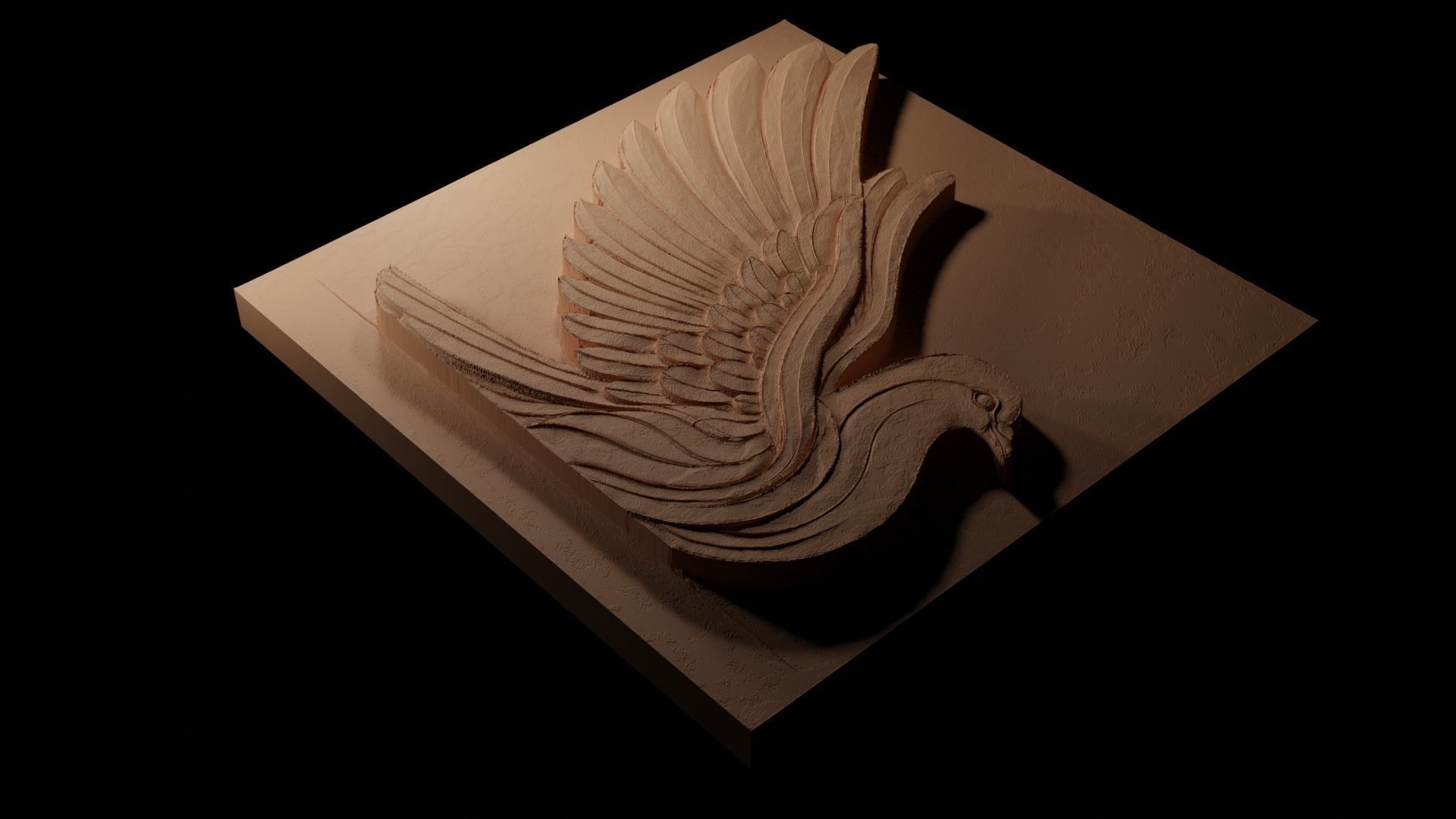 Pigeon CNC 3d Print High Relief Sand Casting 3D print model_1