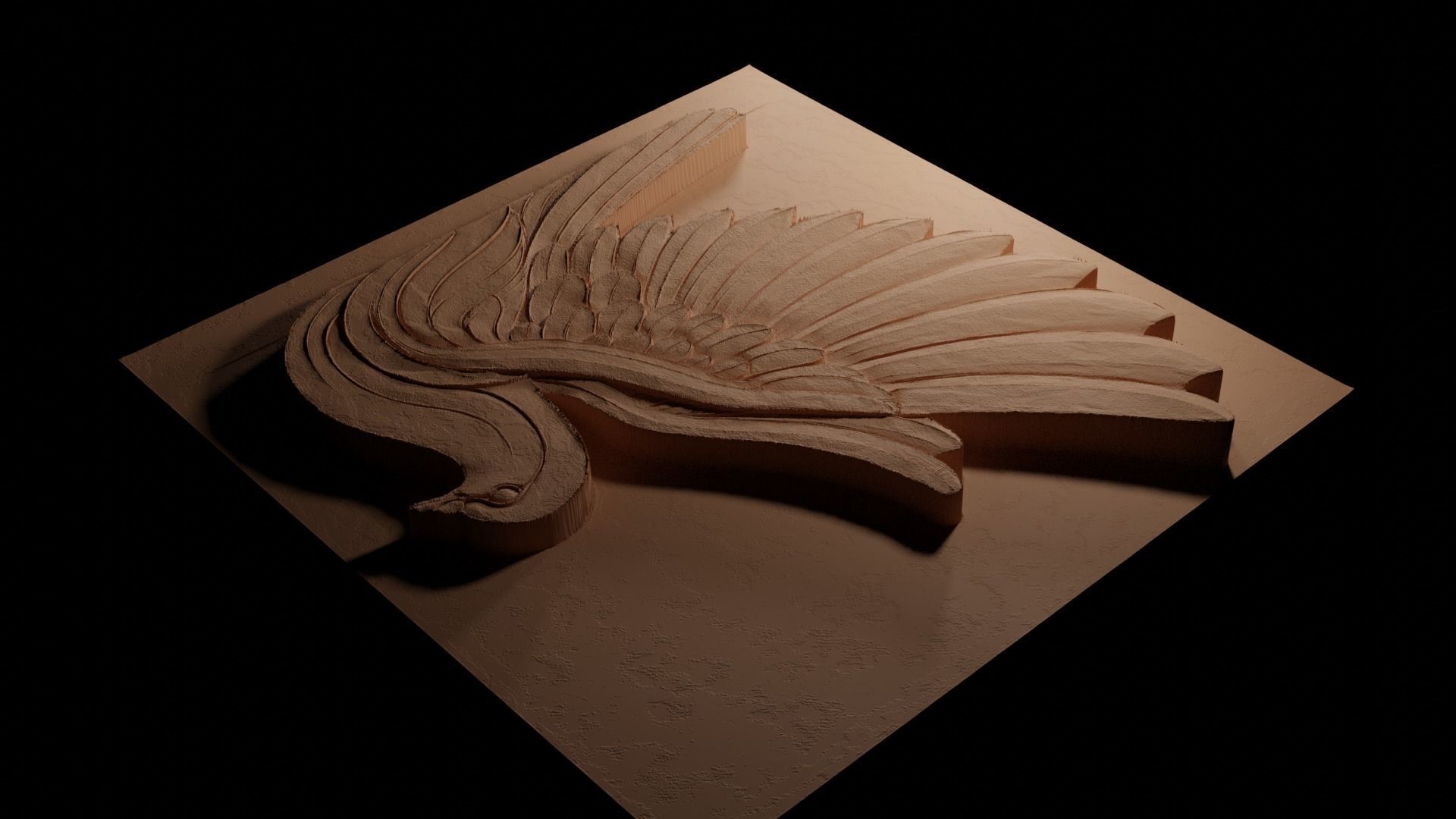 Pigeon CNC 3d Print High Relief Sand Casting 3D print model_3