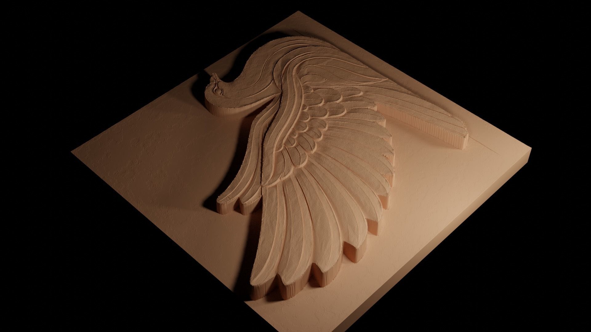 Pigeon CNC 3d Print High Relief Sand Casting 3D print model_4