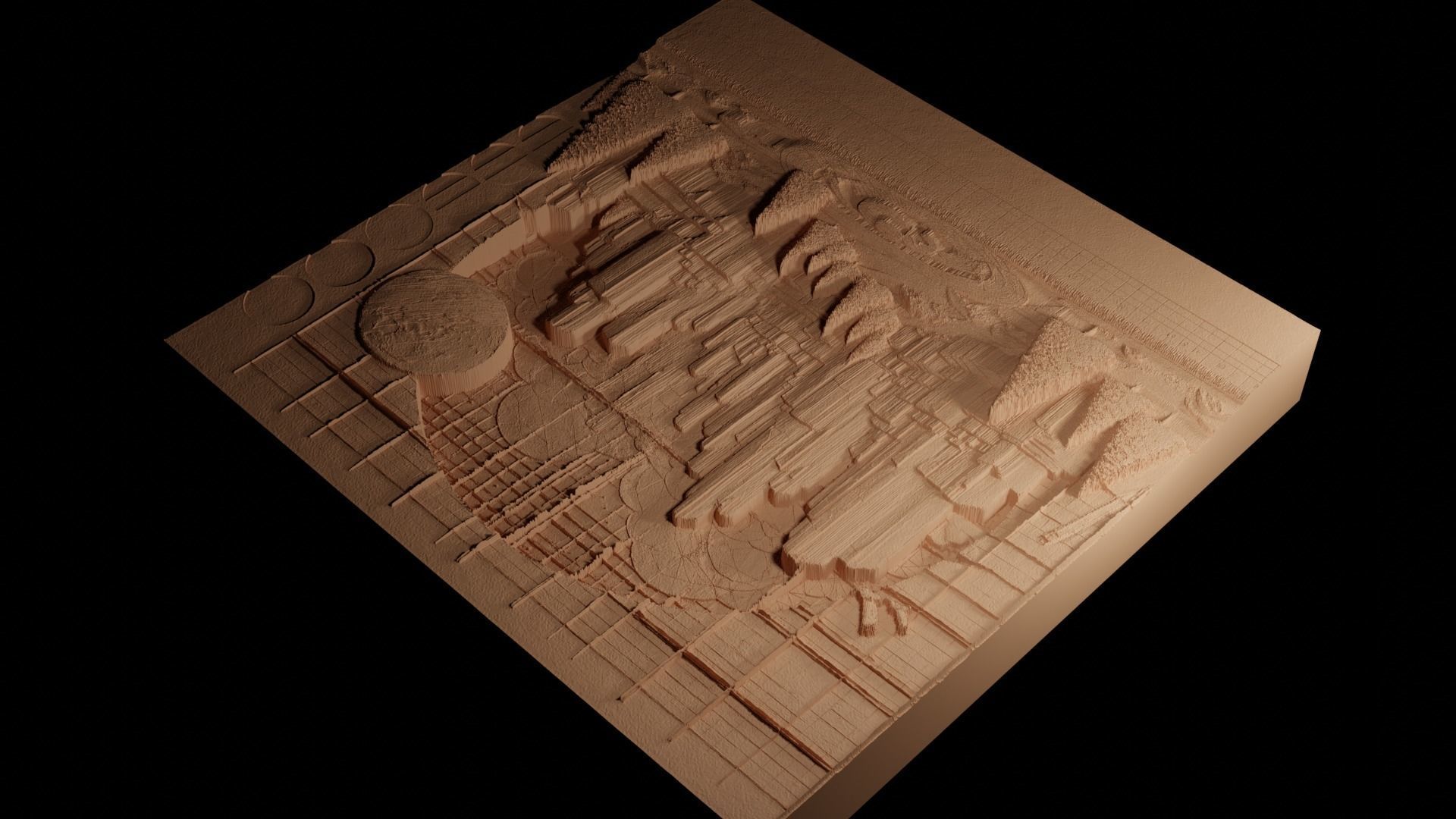 Petrified Forest CNC 3d Print High Relief Sand Casting 3D print model_4